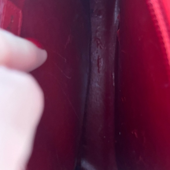 Vintage Christian Dior Red Textured Leather Mini Top Handle Handbag with Gold HW - Picture 9 of 15